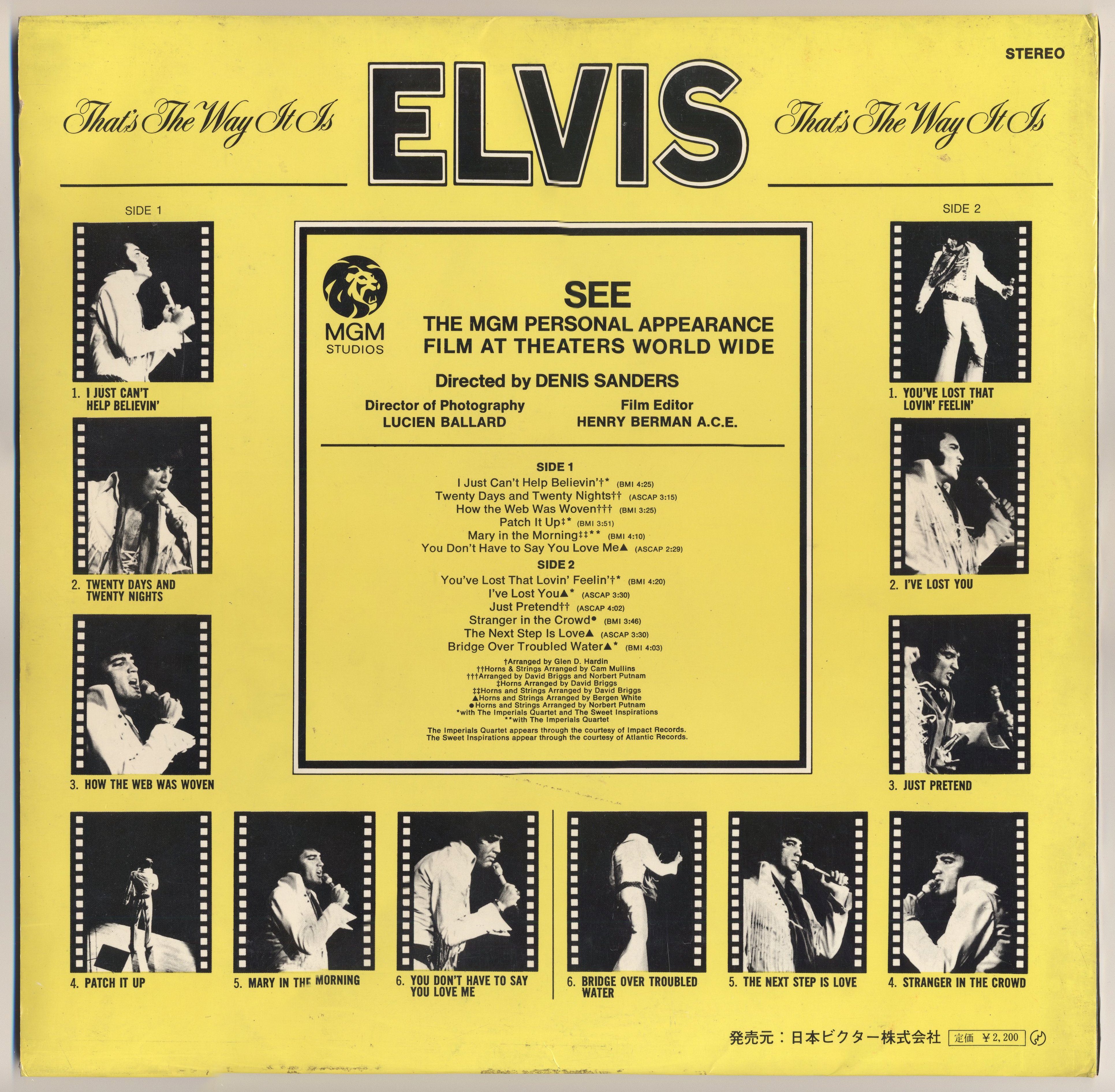 Elvis Presley  Thats The Way It Is : LP Back